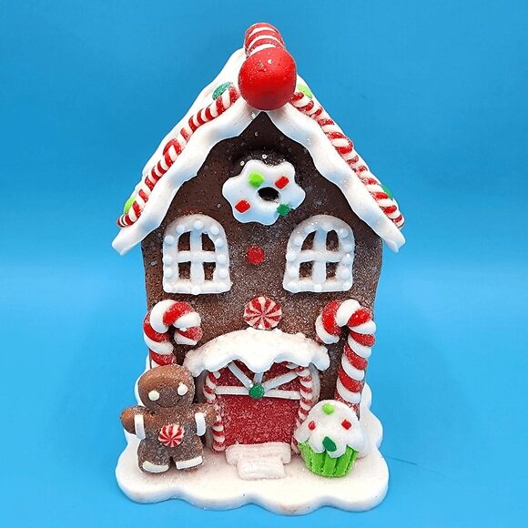 Gingerbread House Faux Cookie Candy Canes Gingerbread Man Cupcake Fake Bake Deco - Picture 2 of 8